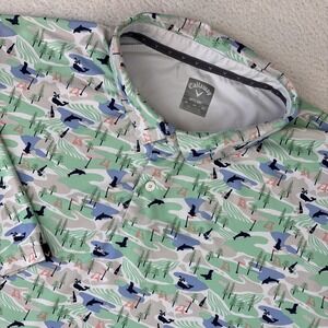 CALLAWAY Opti-Dri Mens Performance Polo Shirt 4X Modern Golf Print Stretch Tech